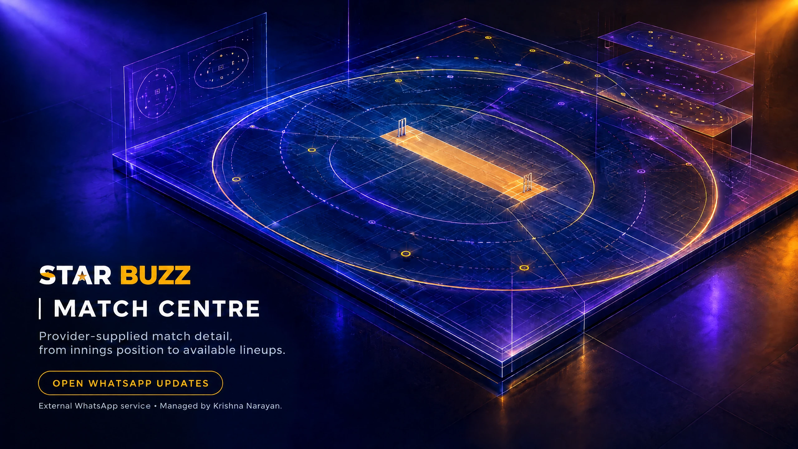 Star Buzz Match Centre artwork with tactical pitch geometry